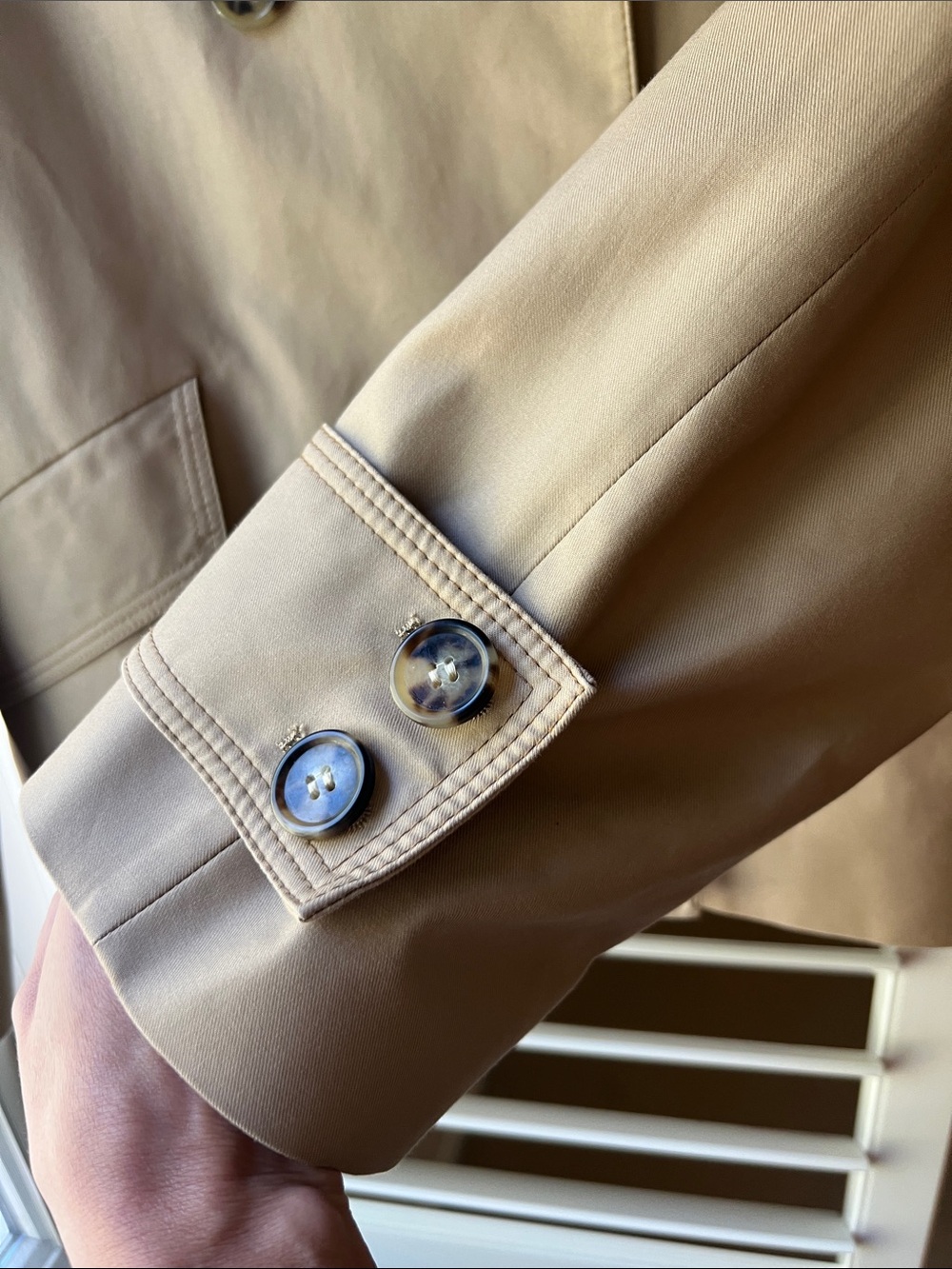 H&M Women's Double-Breasted Short Trench Coat - Tan - Picture 6 of 9